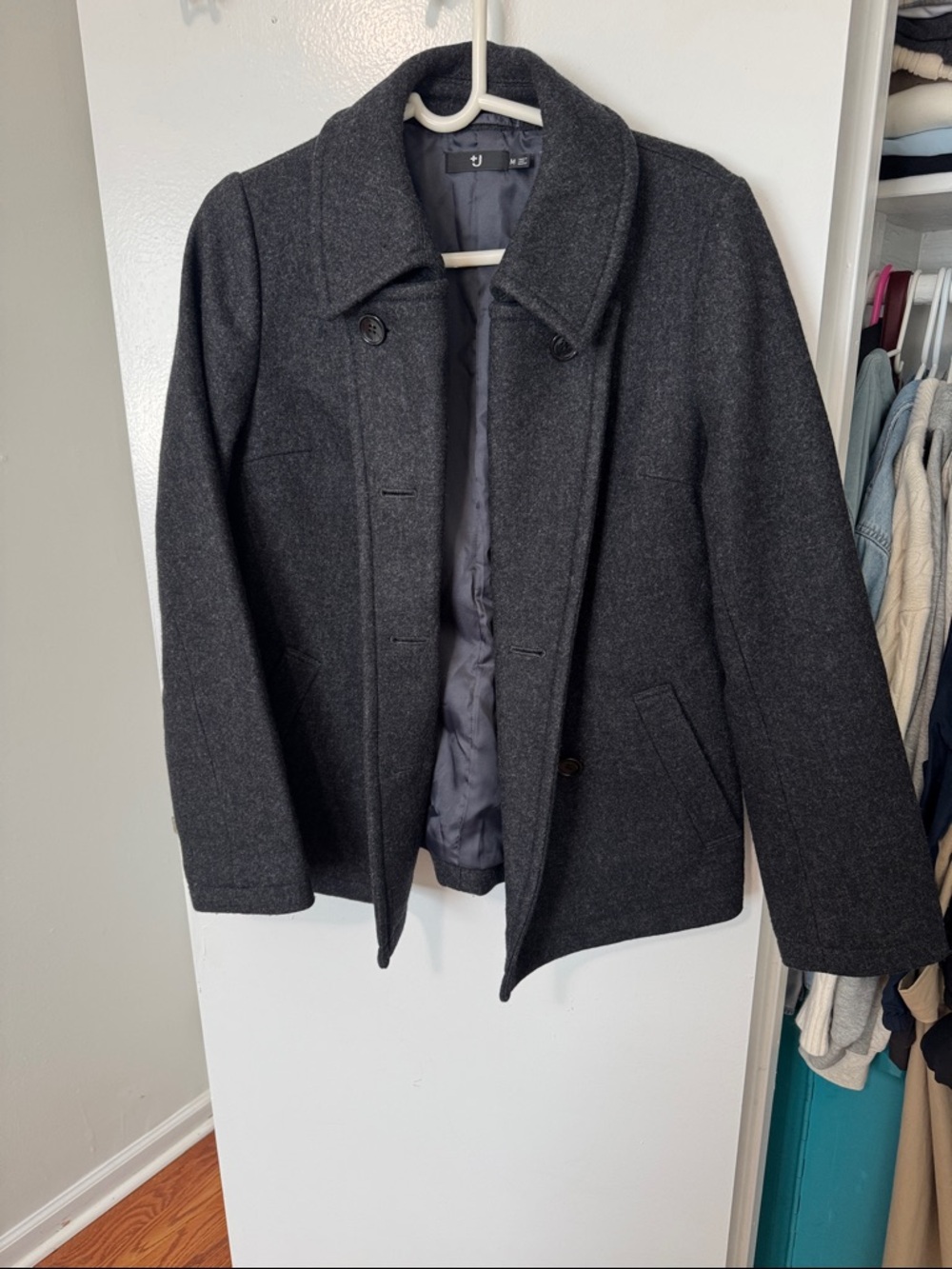 Uniqlo Charcoal Gray Women's Pea Coat